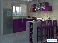 3D Max Kursu Mor Mutfak Tasarımı