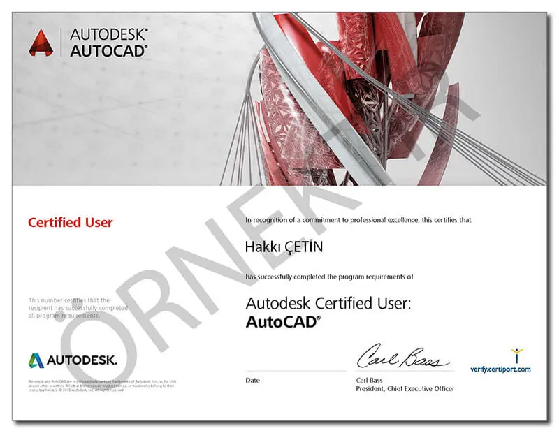 Autodesk Kullanıcı Sertifikası (ACU)